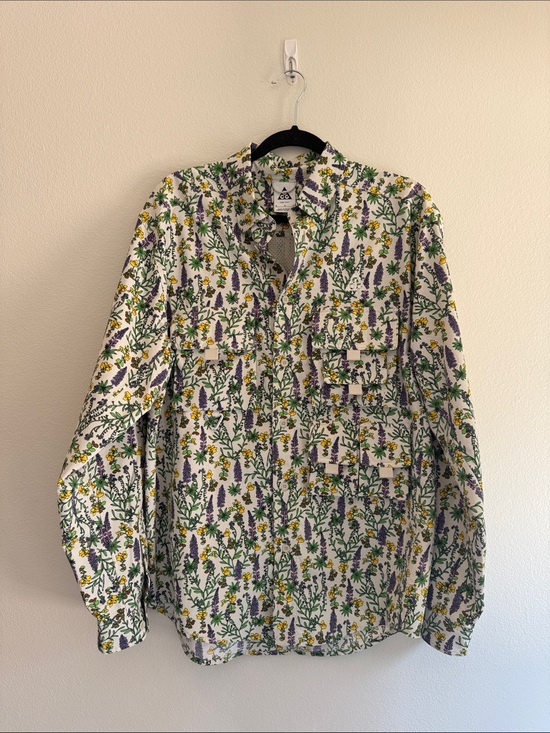 Nike ACG Other - Nike ACG Snowgrass Floral Dri-FIT UV Button Down Shirt M Relaxed Oversized NWOT